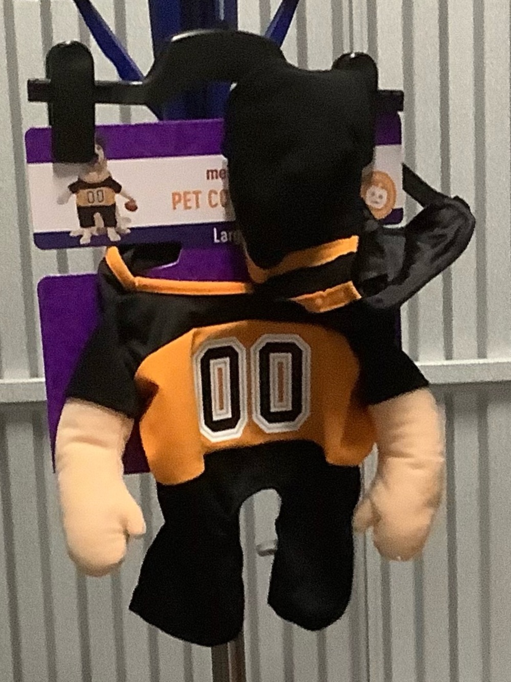 Black and Gold Pet Football Jersey Costume - Large